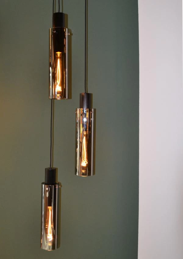 Lucide ORLANDO - Pendant light - Ø 32 cm - 3xE27 - Smoke Grey - atmosphere 4